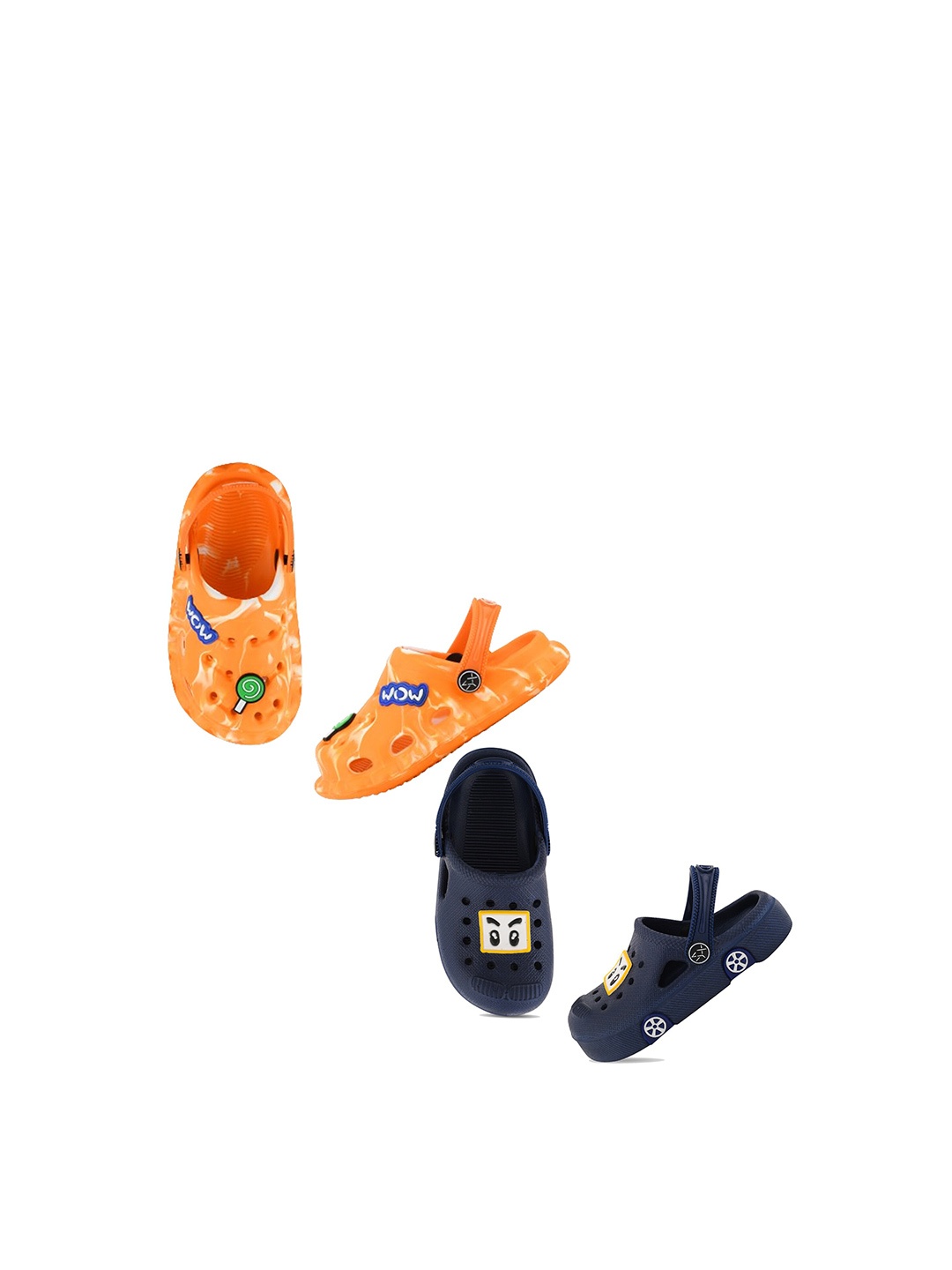 

Smartots Kids Pack Of 2 Printed Croslite Clogs, Orange