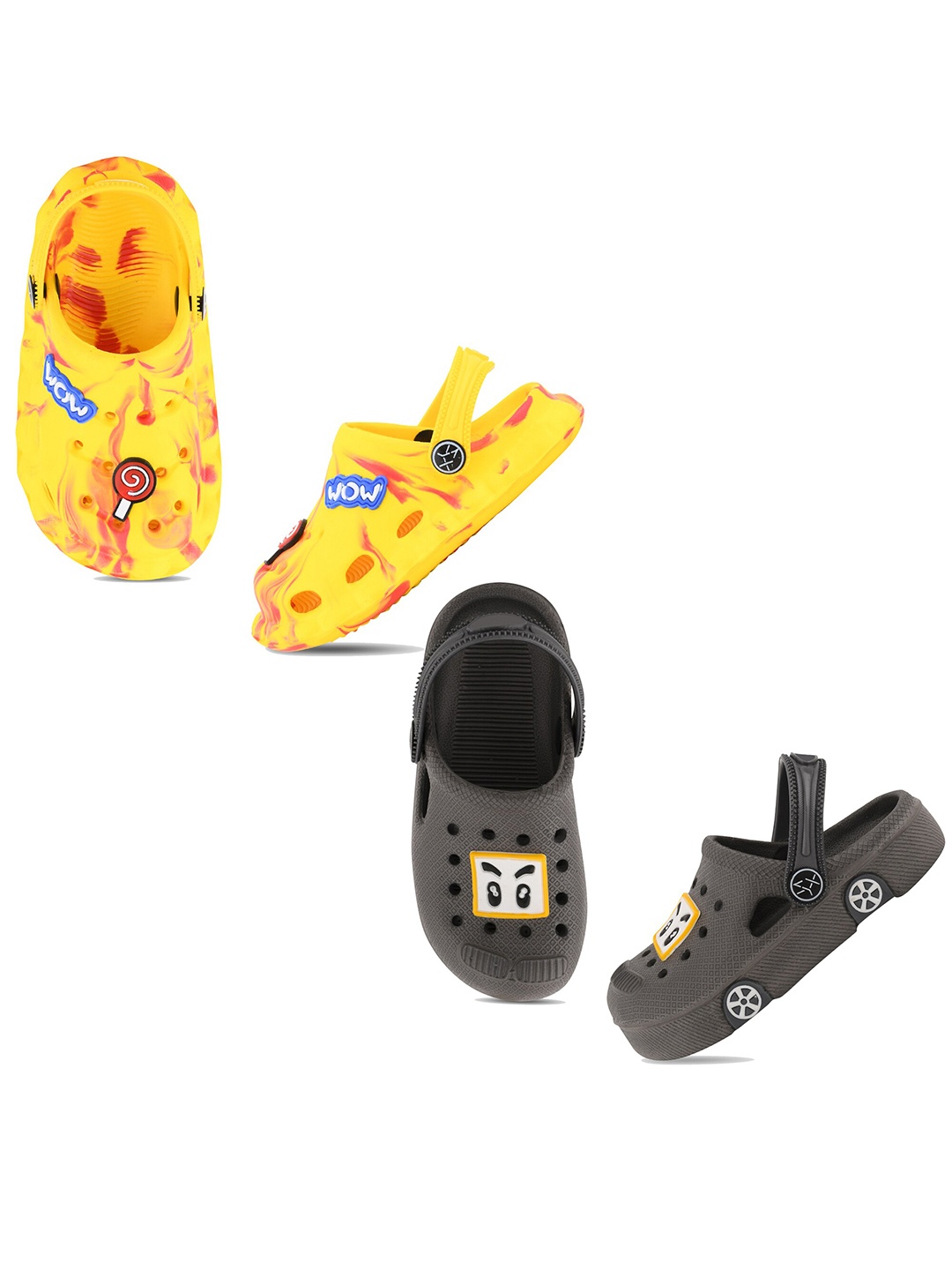 

Smartots Kids Pack Of 2 Printed Clogs, Yellow