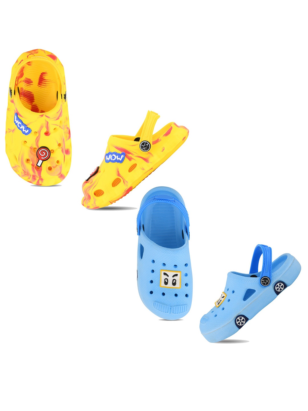 

Smartots Kids Pack Of 2 Printed Clogs, Mustard