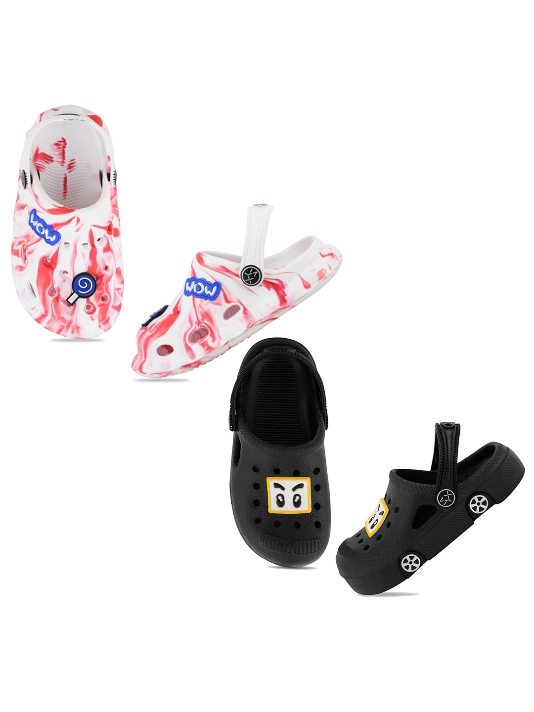 

Smartots Kids Pack Of 2 Printed Clogs, White