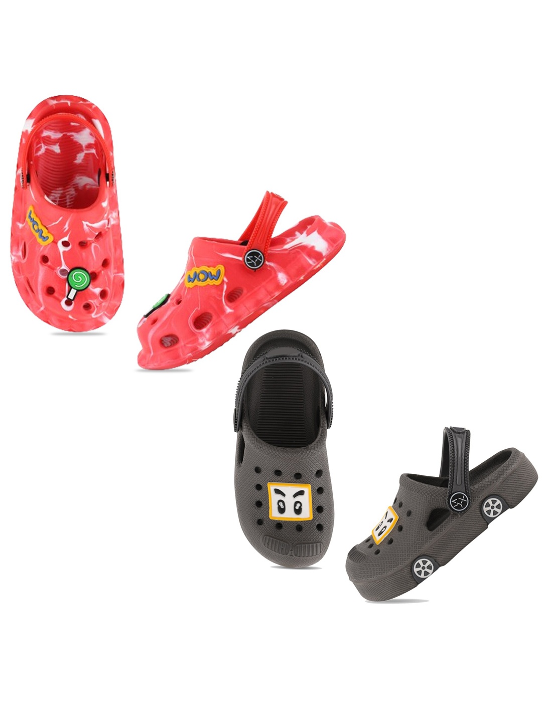 

Smartots Kids Pack Of 2 Printed Croslite Clogs, Red