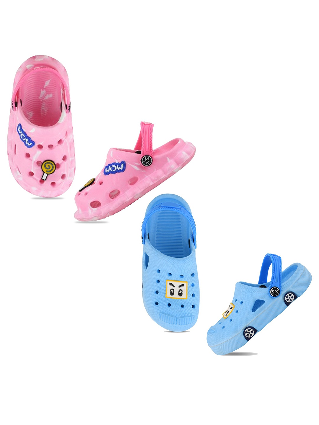 

Smartots Kids Pack Of 2 Self Design Clogs, Pink