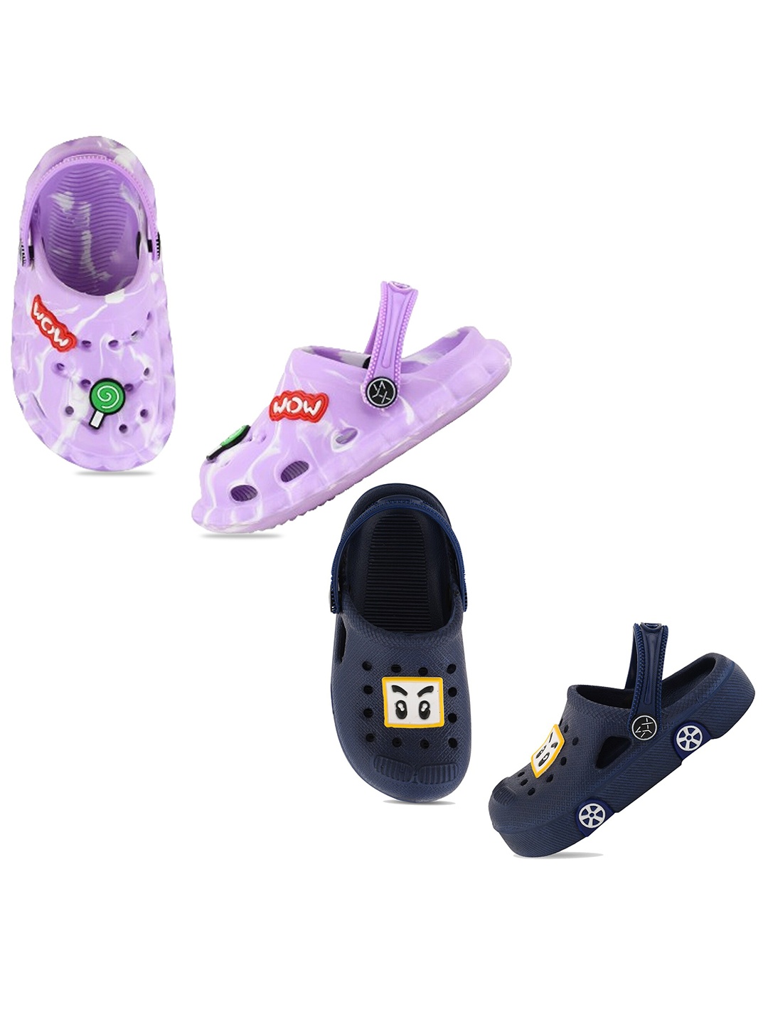 

Smartots Kids Pack Of 2 Printed Clogs, Lavender