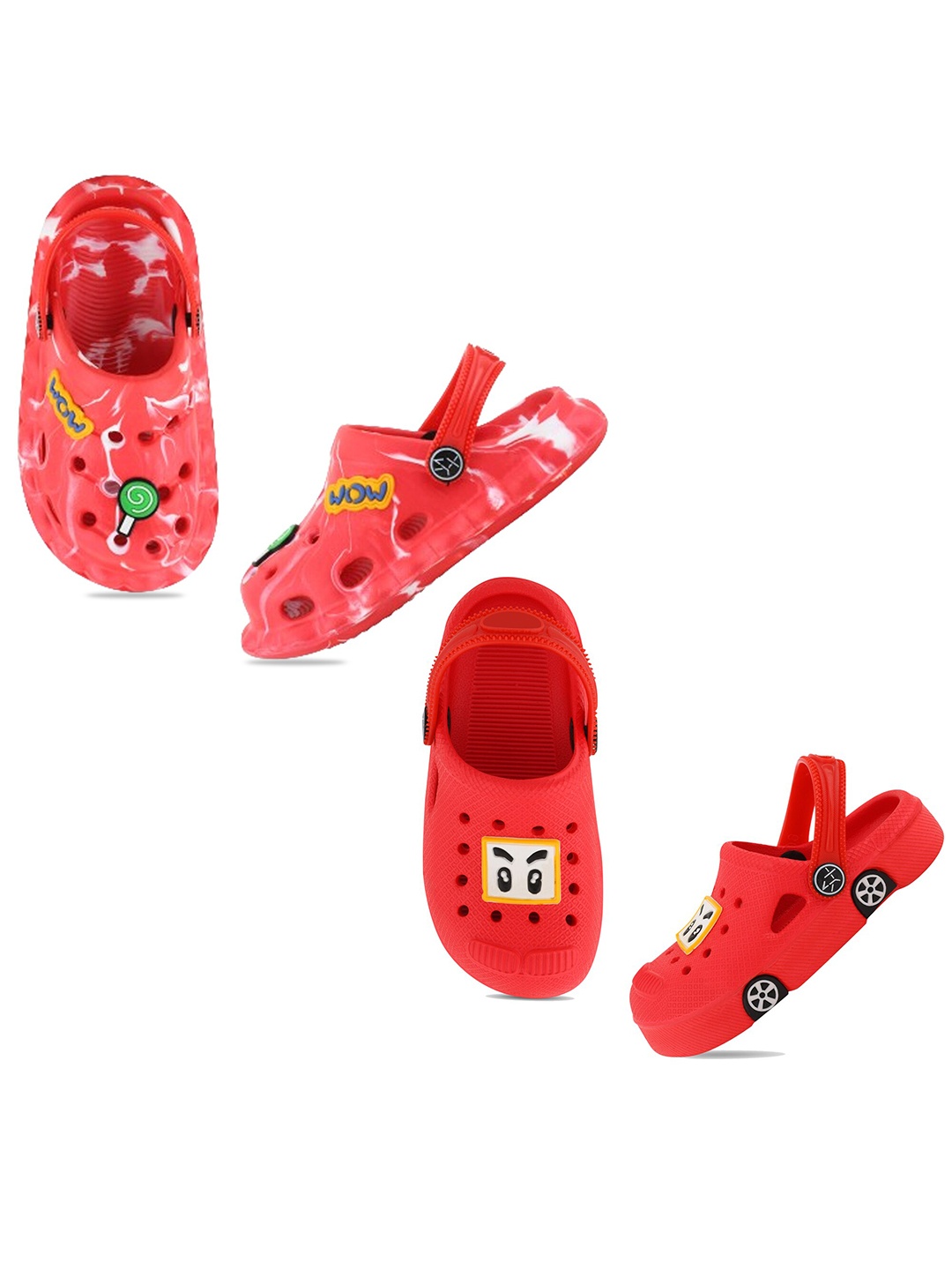 

Smartots Kids Pack Of 2 Printed Clogs, Red