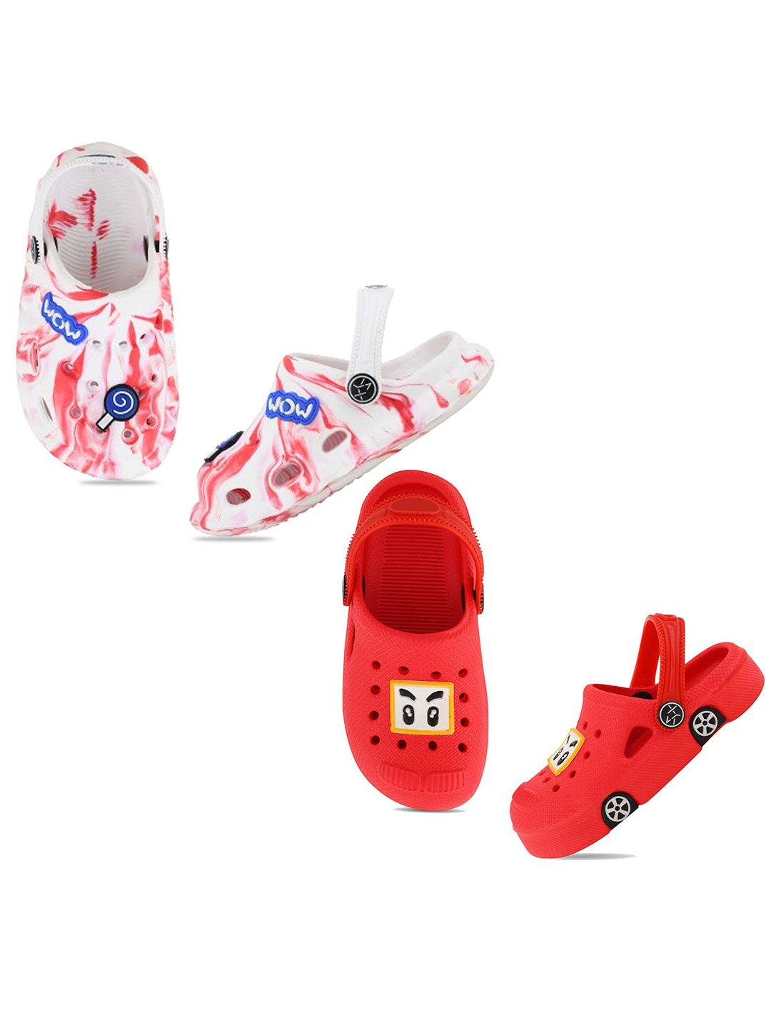 

Smartots Kids Pack Of 2 Printed Croslite Clogs, White