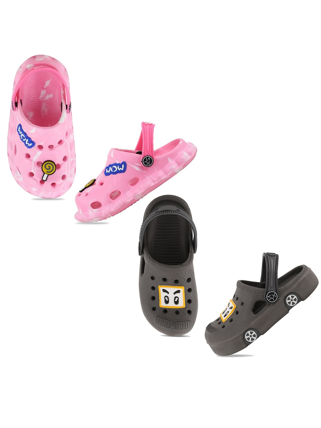 

Smartots Kids Pack Of 2 Printed Croslite Clogs, Pink