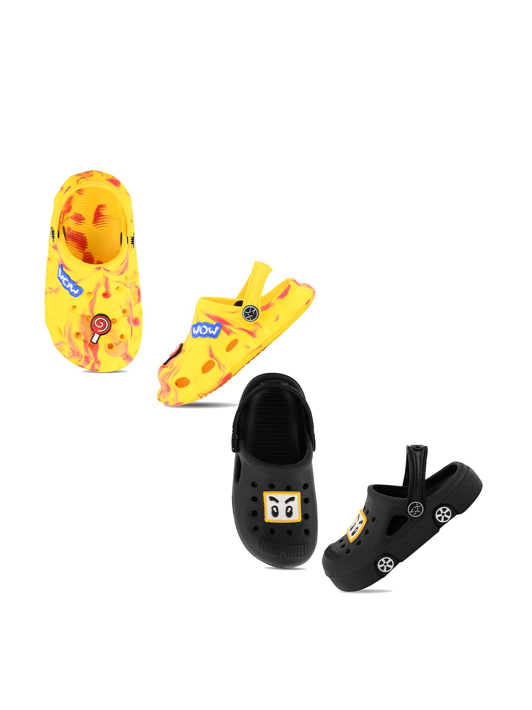 

Smartots Kids Pack Of 2 Printed Croslite Clogs, Mustard