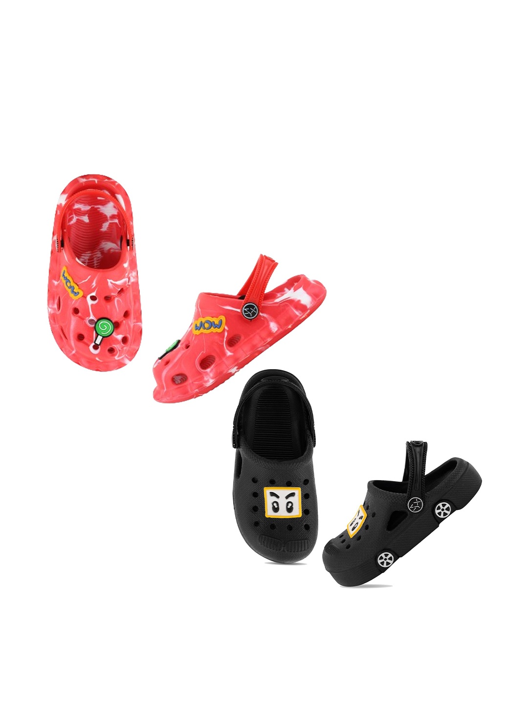 

Smartots Kids Pack Of 2 Printed Clogs, Red