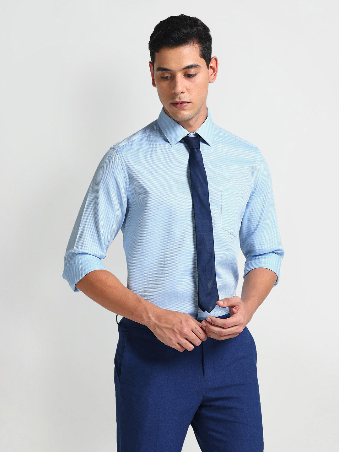 

Arrow Micro Ditsy Printed Cotton Slim Fit Formal Shirt, Blue