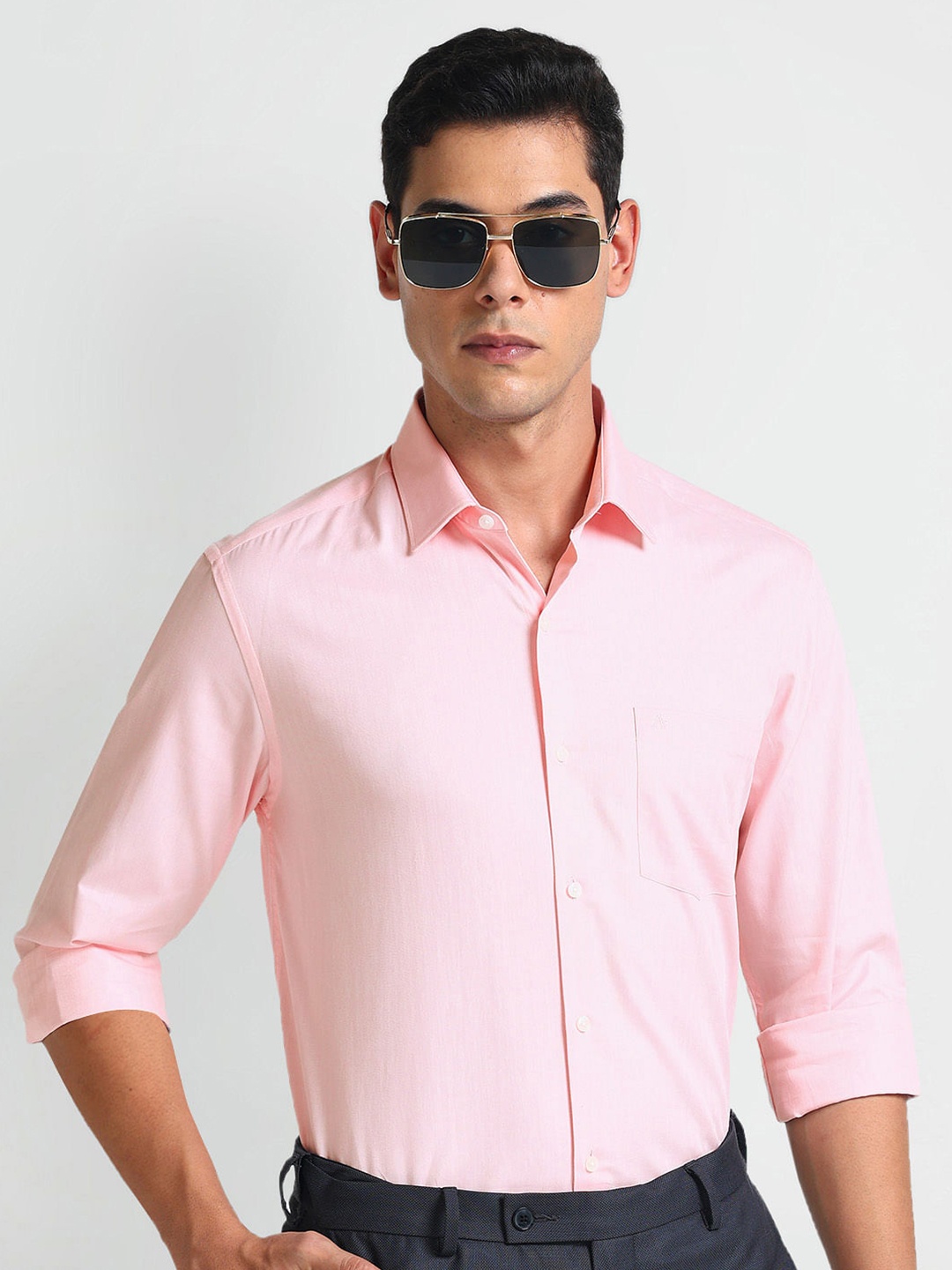 

Arrow Slim Fit Spread Collar Long Sleeves Cotton Formal Shirt, Pink