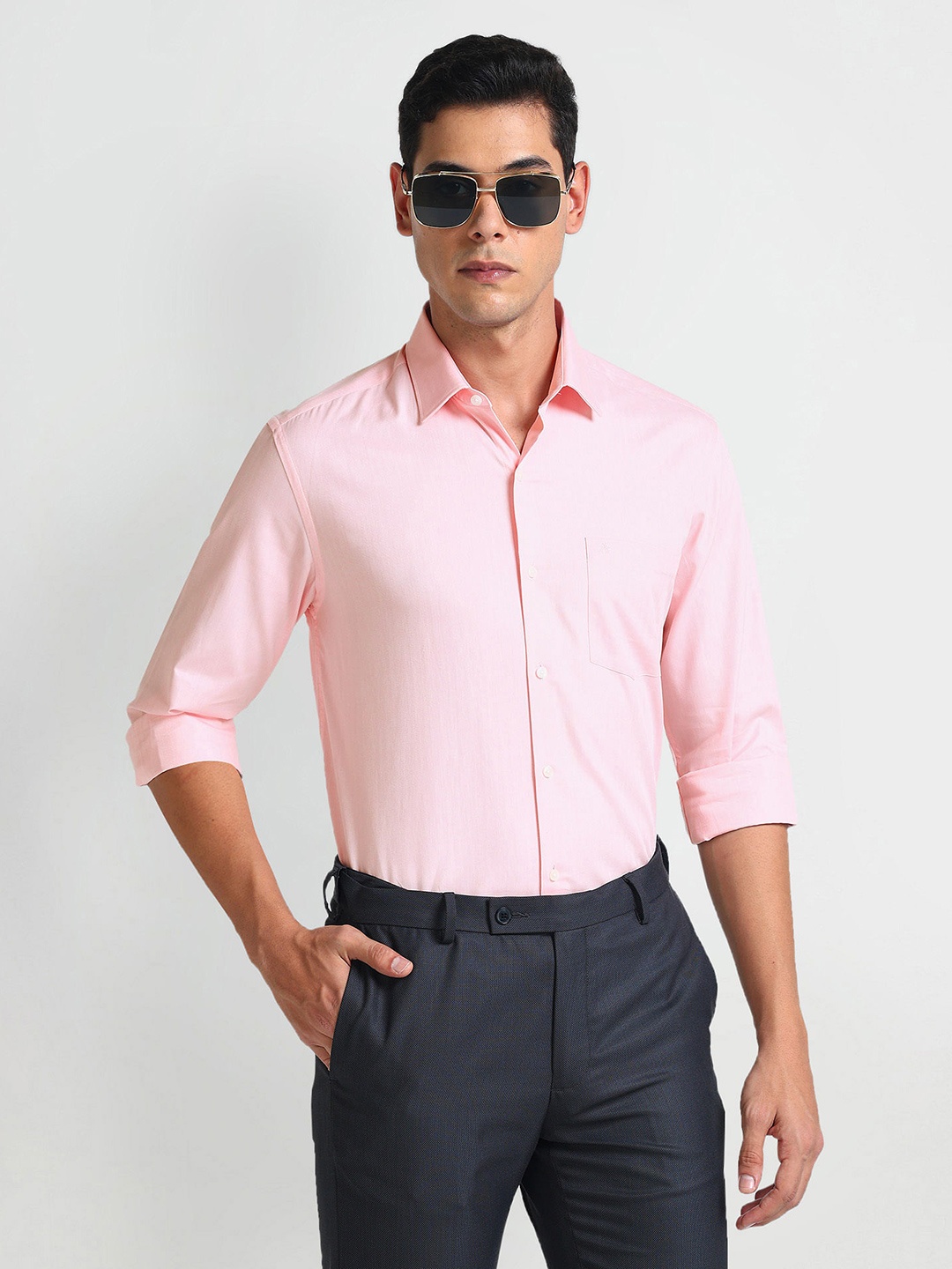 

Arrow Cotton Spread Collar Long Sleeves Slim Fit Formal Shirt, Pink