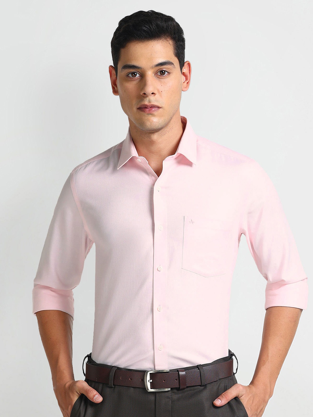 

Arrow Slim Fit Spread Collar Long Sleeves Cotton Formal Shirt, Pink