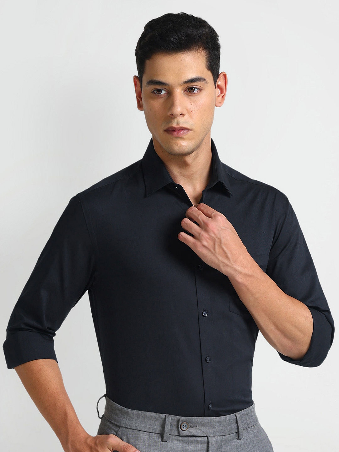 

Arrow Cotton Spread Collar Long Sleeves Slim Fit Formal Shirt, Blue