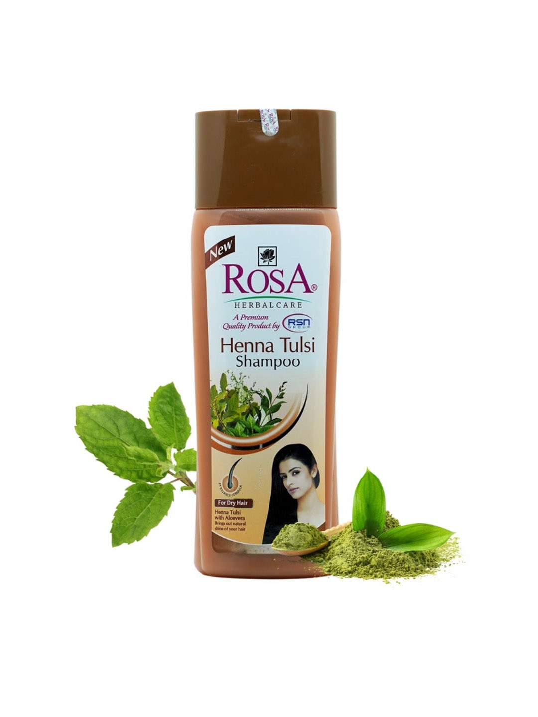 

ROSA Henna Tulsi Shampoo With Aloevera For Dry Hair - 500ml, Brown