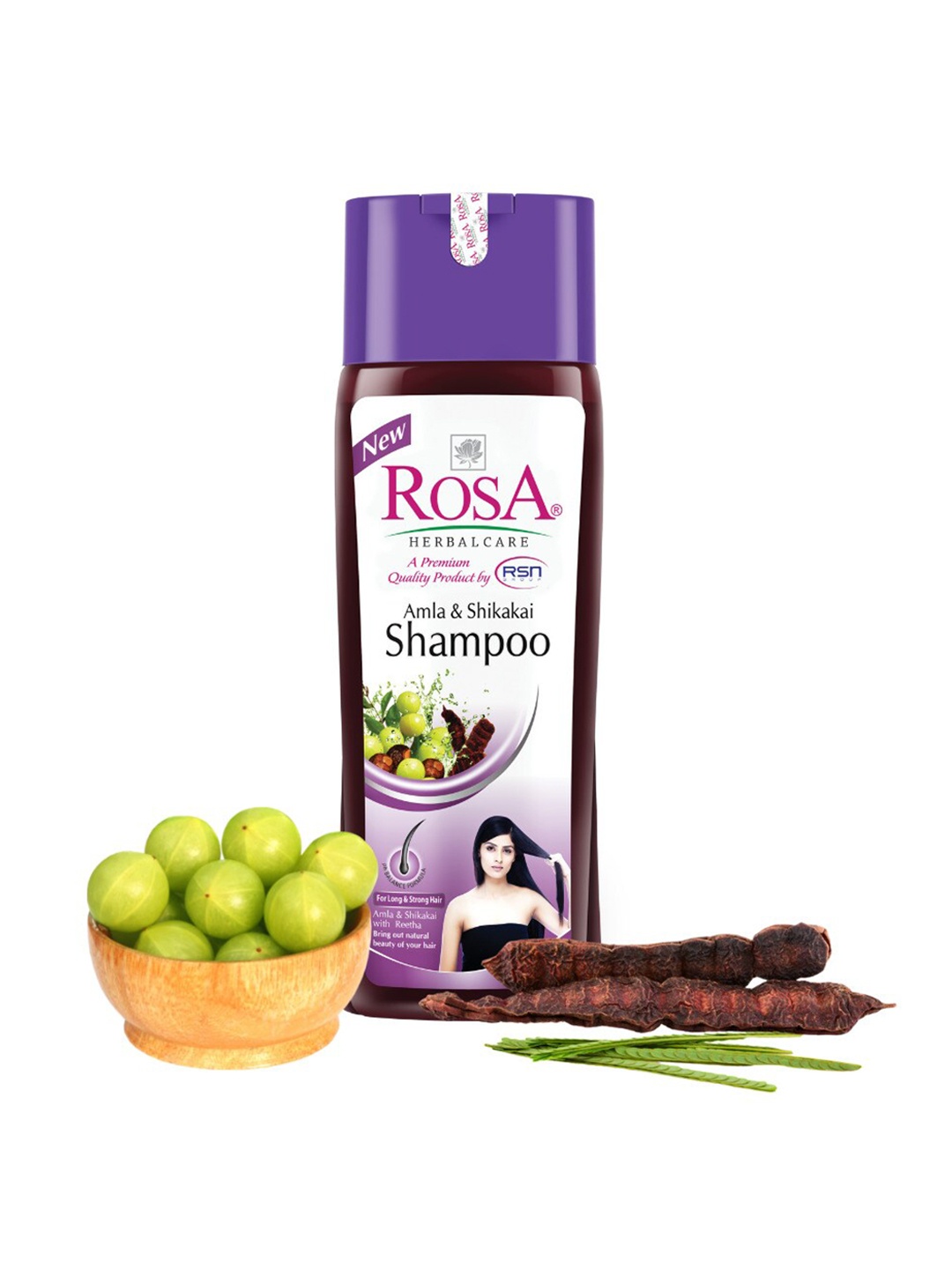 

ROSA Amla & Shikakai Shampoo With Reetha For Long & Strong Hair - 200ml, Purple