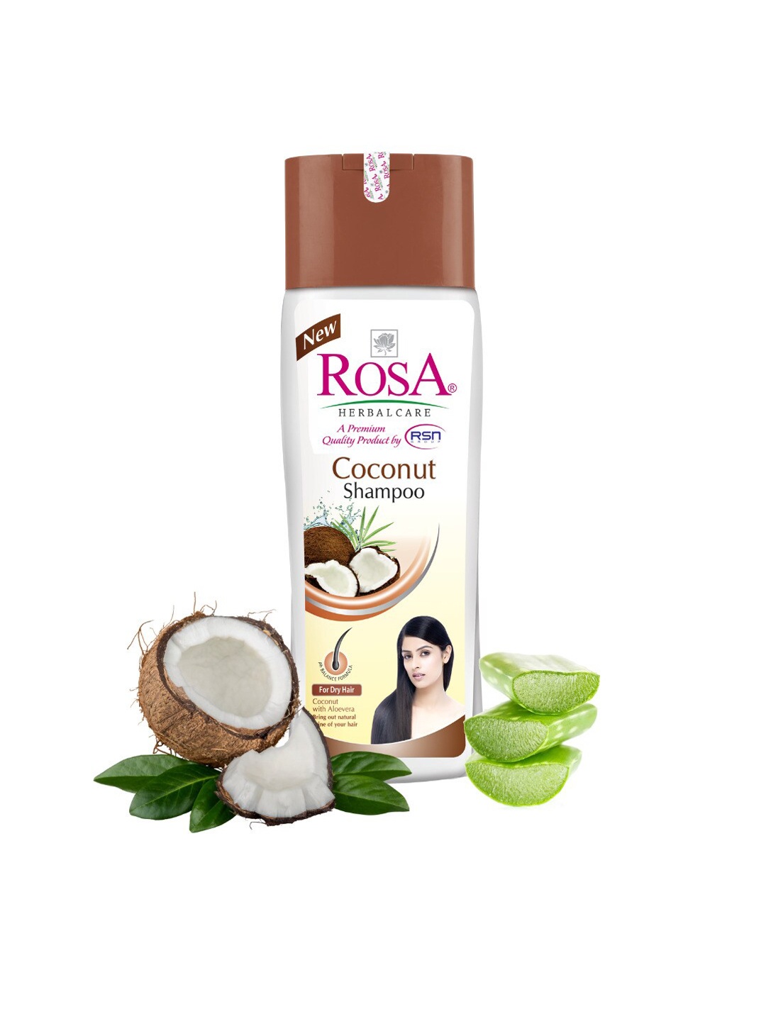 

ROSA Coconut Shampoo With Aloe Vera For Dry Hair - 500ml, Brown