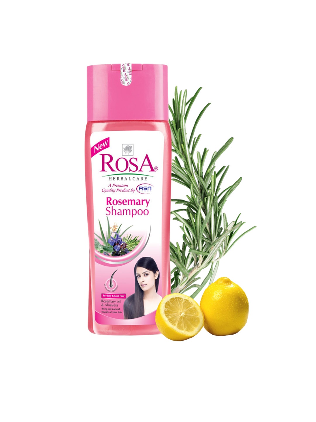 

ROSA Rosemary Shampoo With Rosemary & Lemon For Dry & Dull Hair - 500ml, Pink