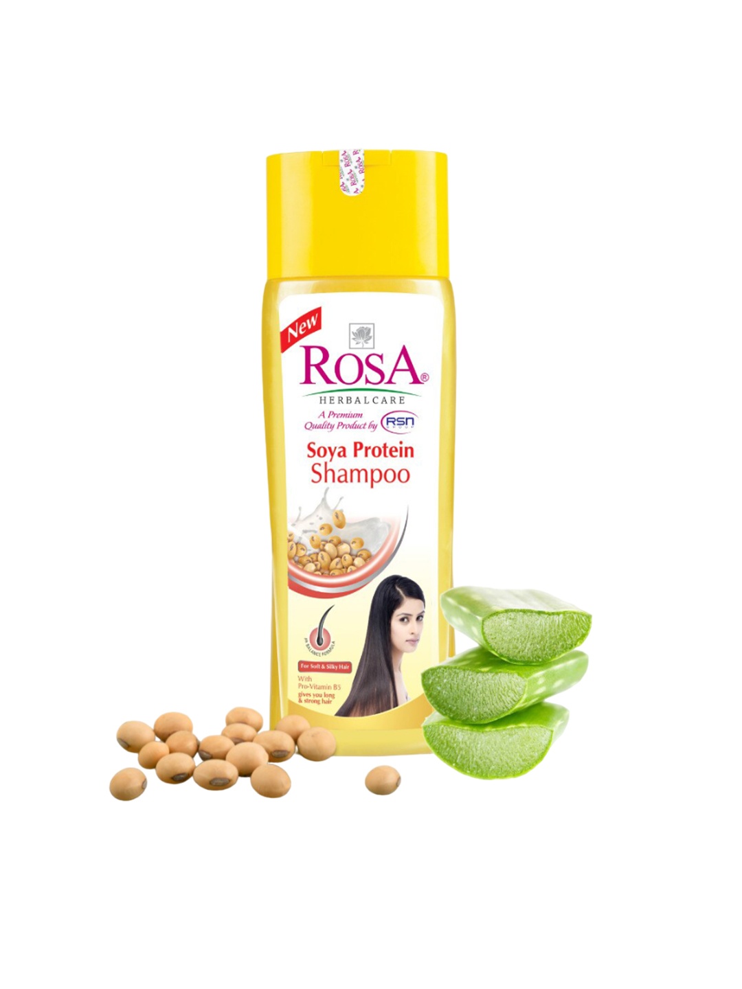 

ROSA Soya Protein Shampoo With Pro-vitamin B5 For Long & Strong Hair-1000ml, Yellow