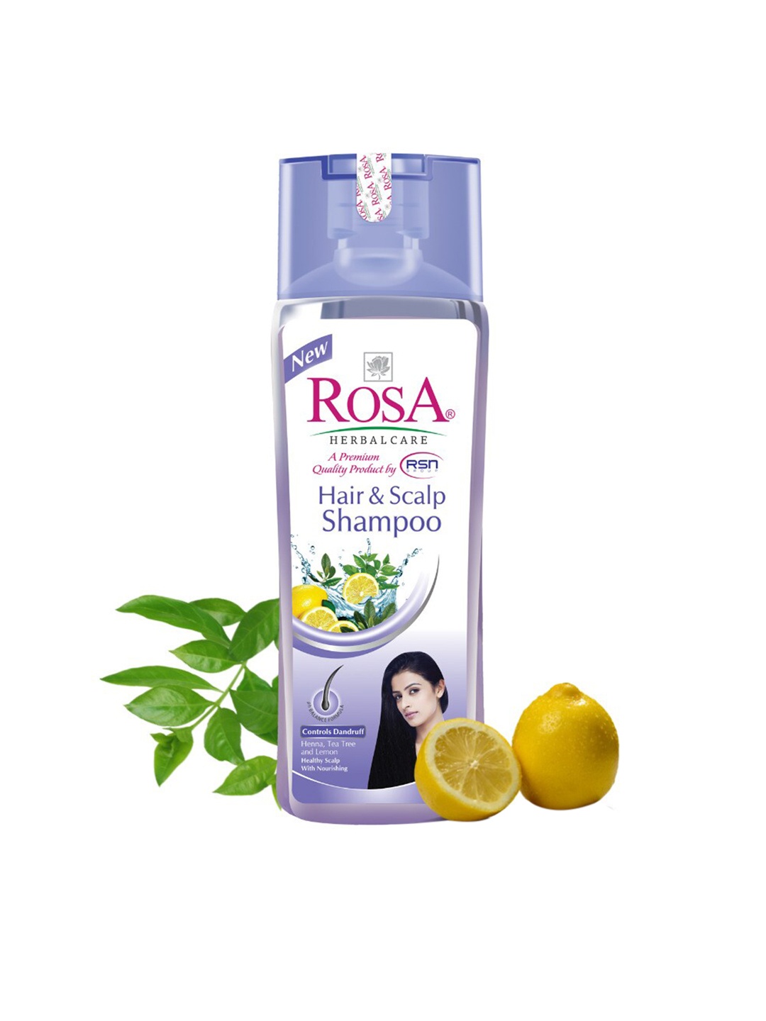 

ROSA Hair & Scalp Shampoo With Tea Tree Oil & Lemon for Dandruff Control - 500ml, Purple