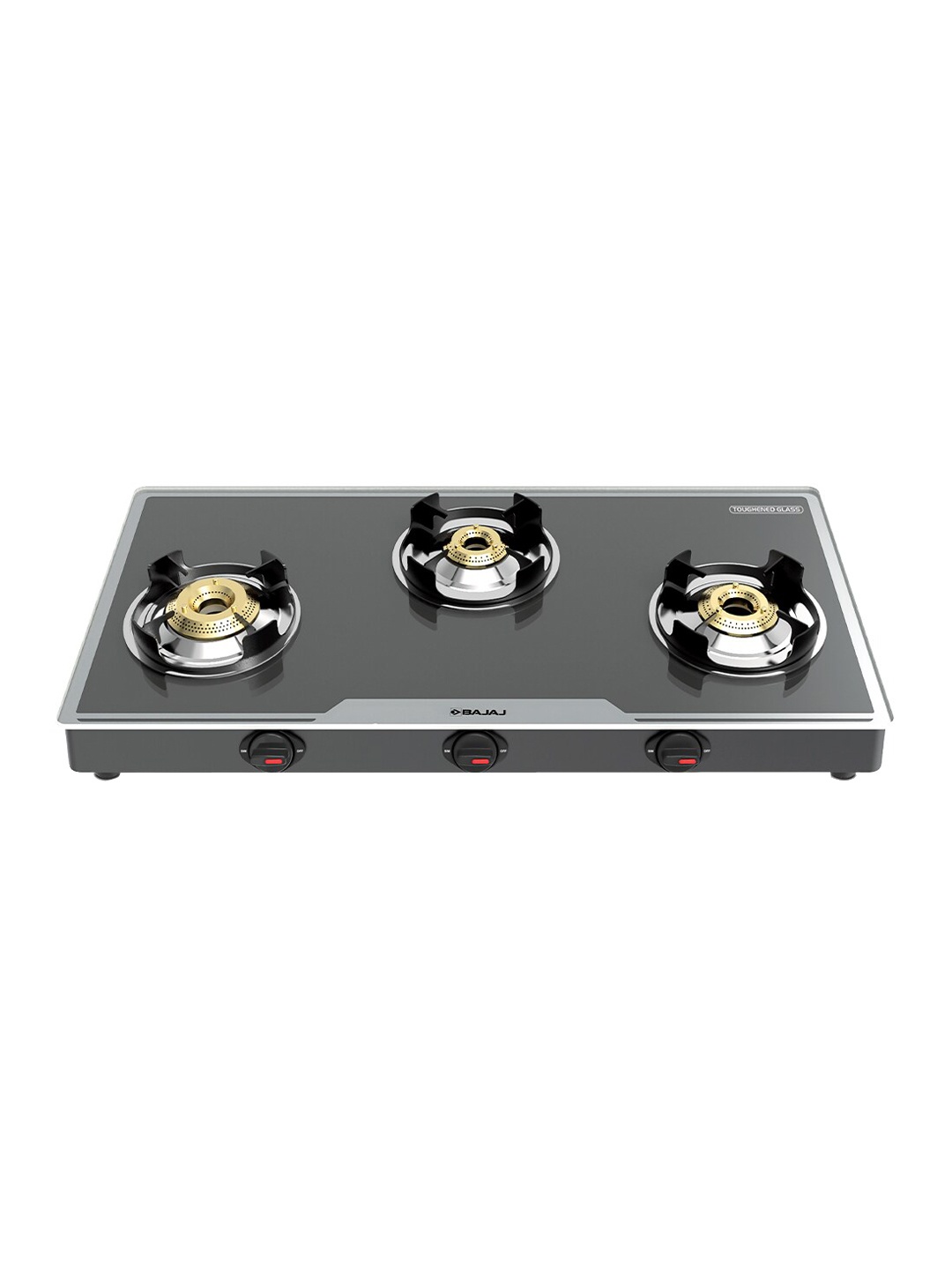 

Bajaj Black 2 Burner Glass Top Gas Stove with Anti-Viral and Anti-Bacterial Frame coating