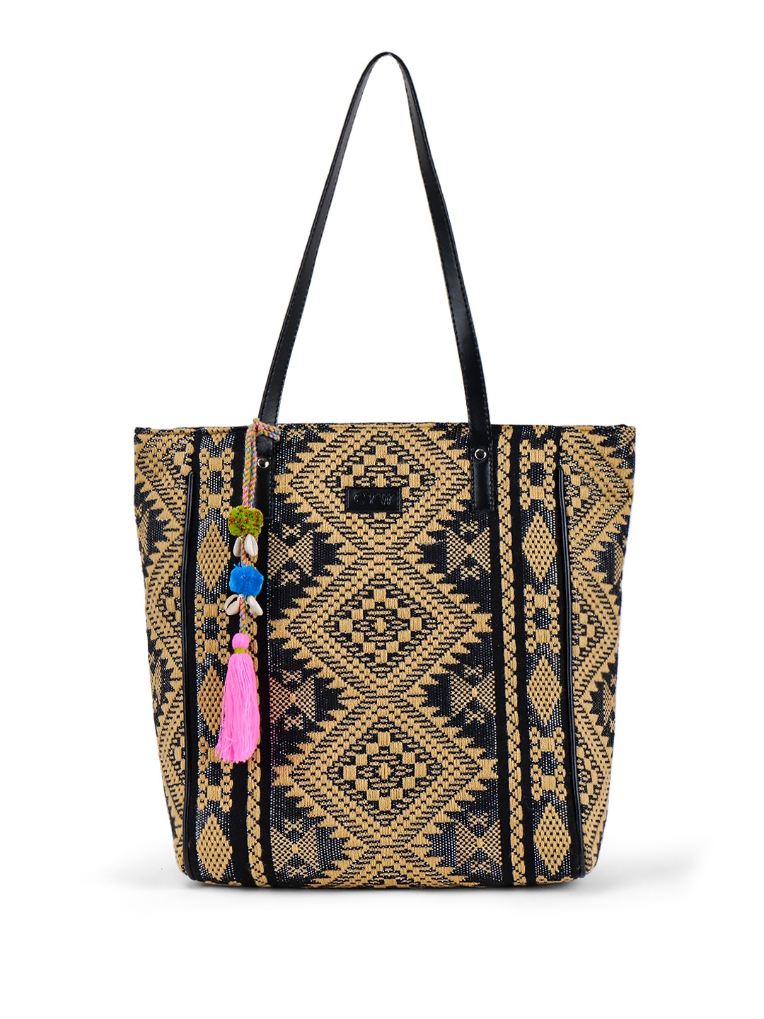 

CYW Geometric Printed Shopper Tote Bag, Black