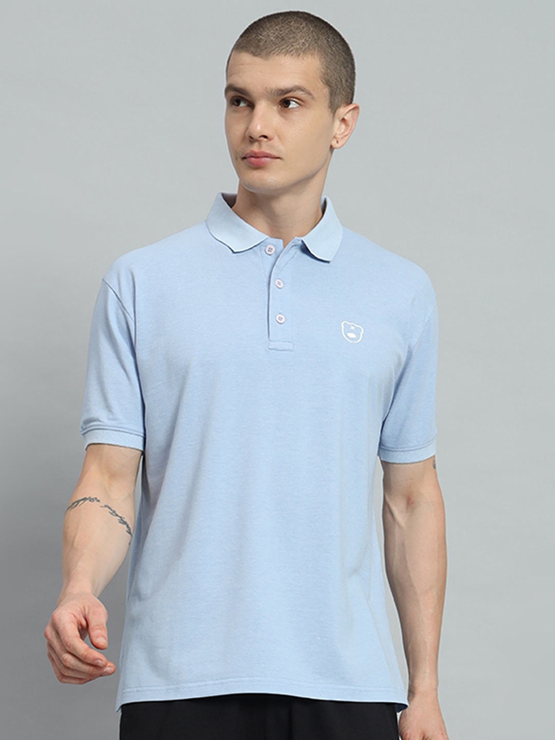 

GRIFFEL Polo Collar Cotton T-shirt, Black
