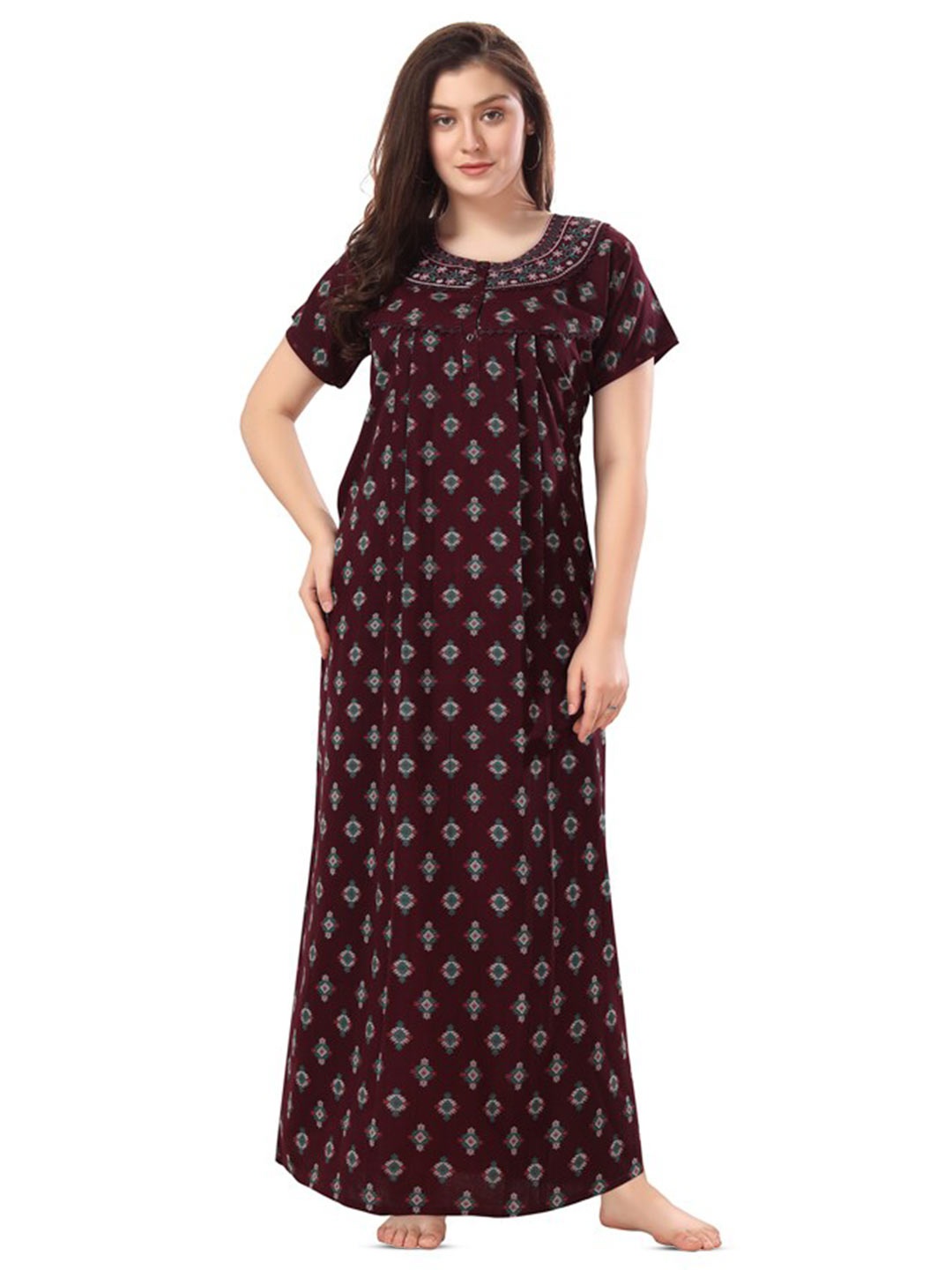 

Soulemo Floral Printed Maxi Nightdress, Magenta