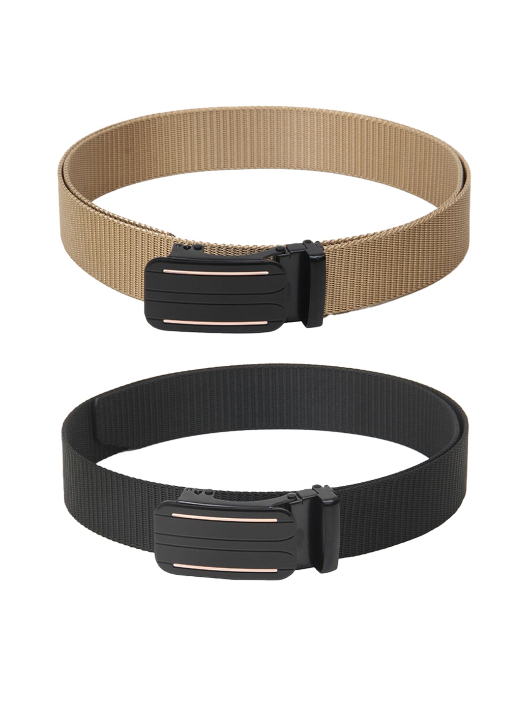 

Calvadoss Boys Set Of 2 Textured Belts, Beige