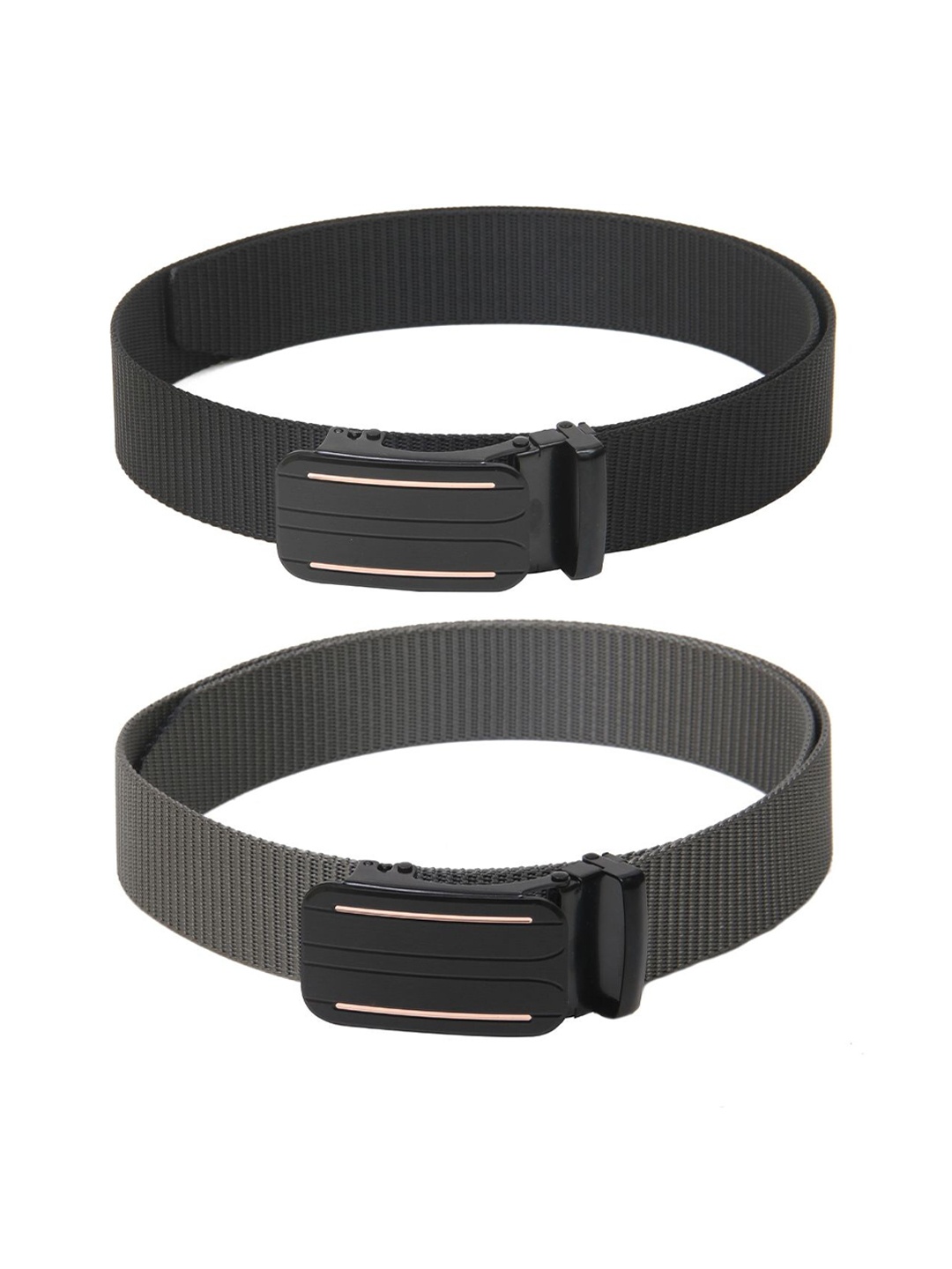 

Calvadoss Boys Set Of 2 Textured Belts, Black