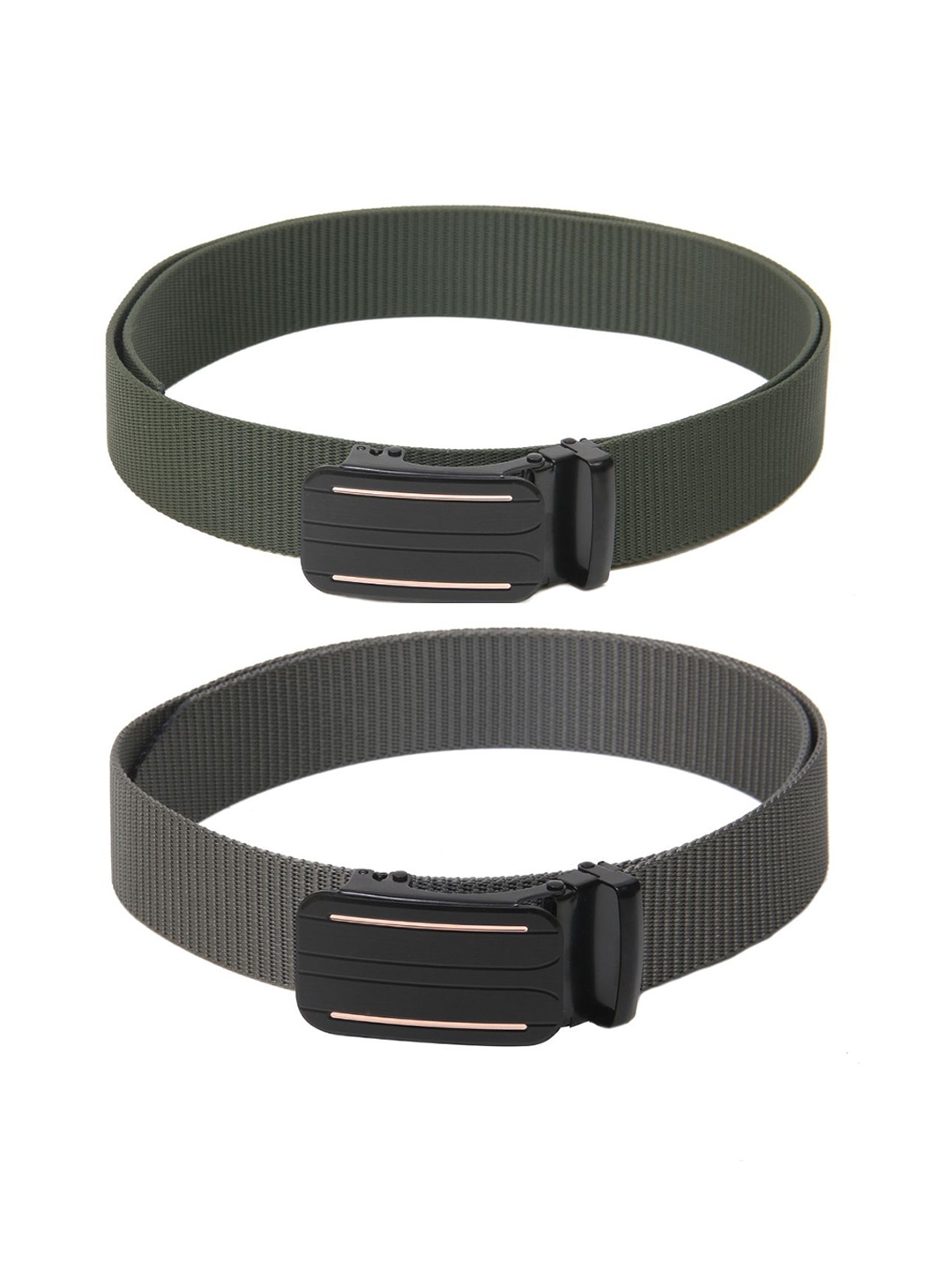 

Calvadoss Boys Set Of 2 Textured Belts, Green