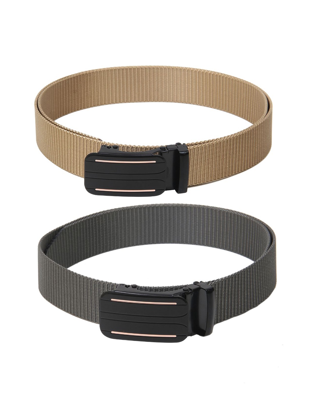 

Calvadoss Boys Set Of 2 Textured Canvas Belt, Beige