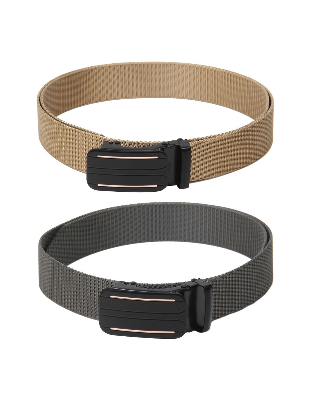 

Calvadoss Girls Set Of 2 Textured Belts, Beige
