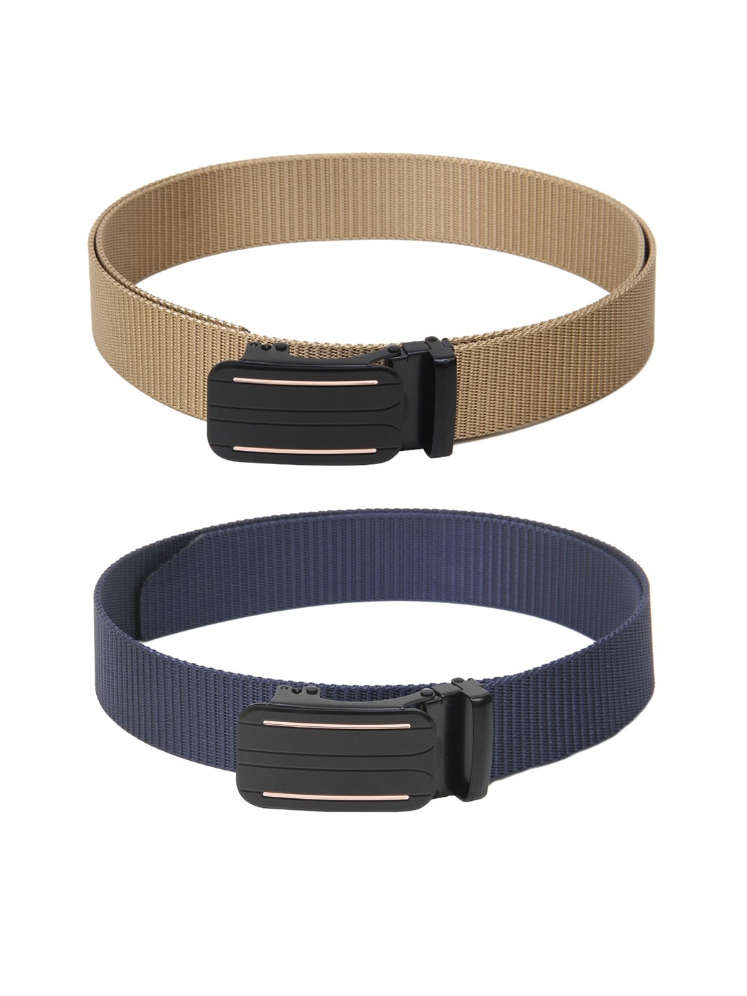 

Calvadoss Girls Set Of 2 Textured Belts, Beige