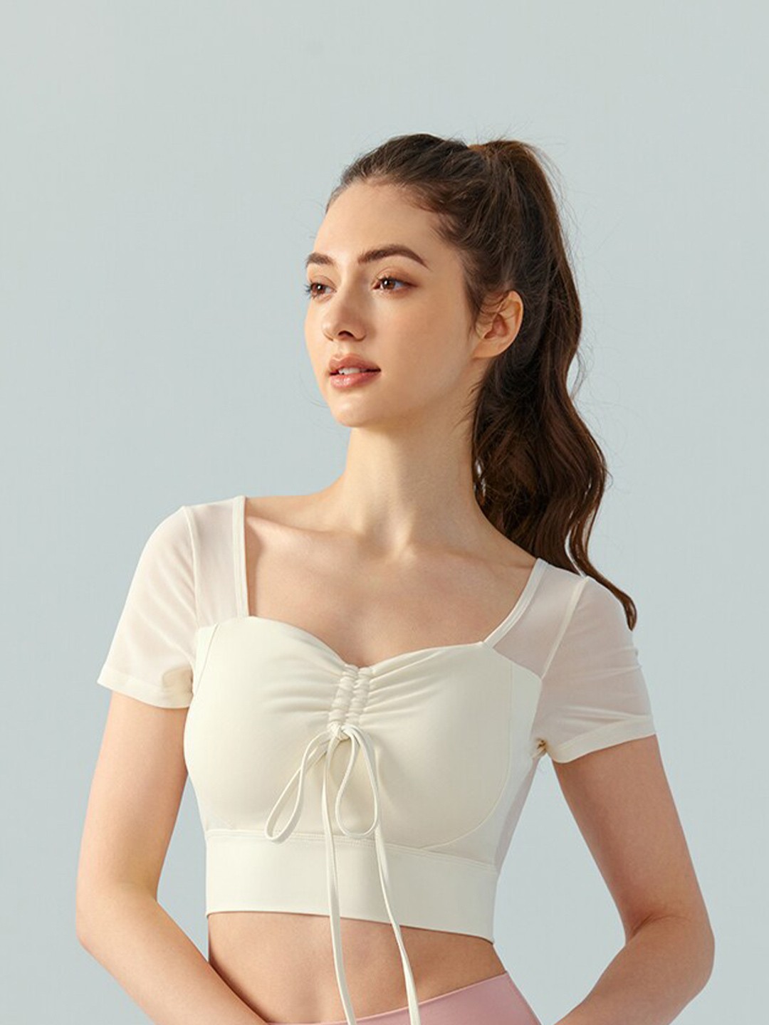 

JC Collection Sweetheart Neck Crop Top, White