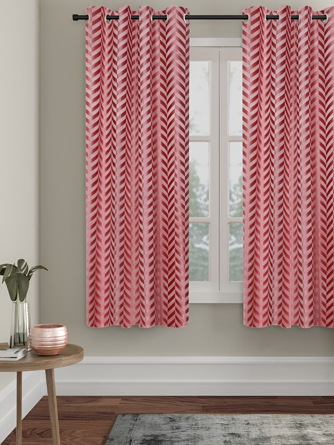 

SOKNACK Red Abstract Black Out Window Curtain