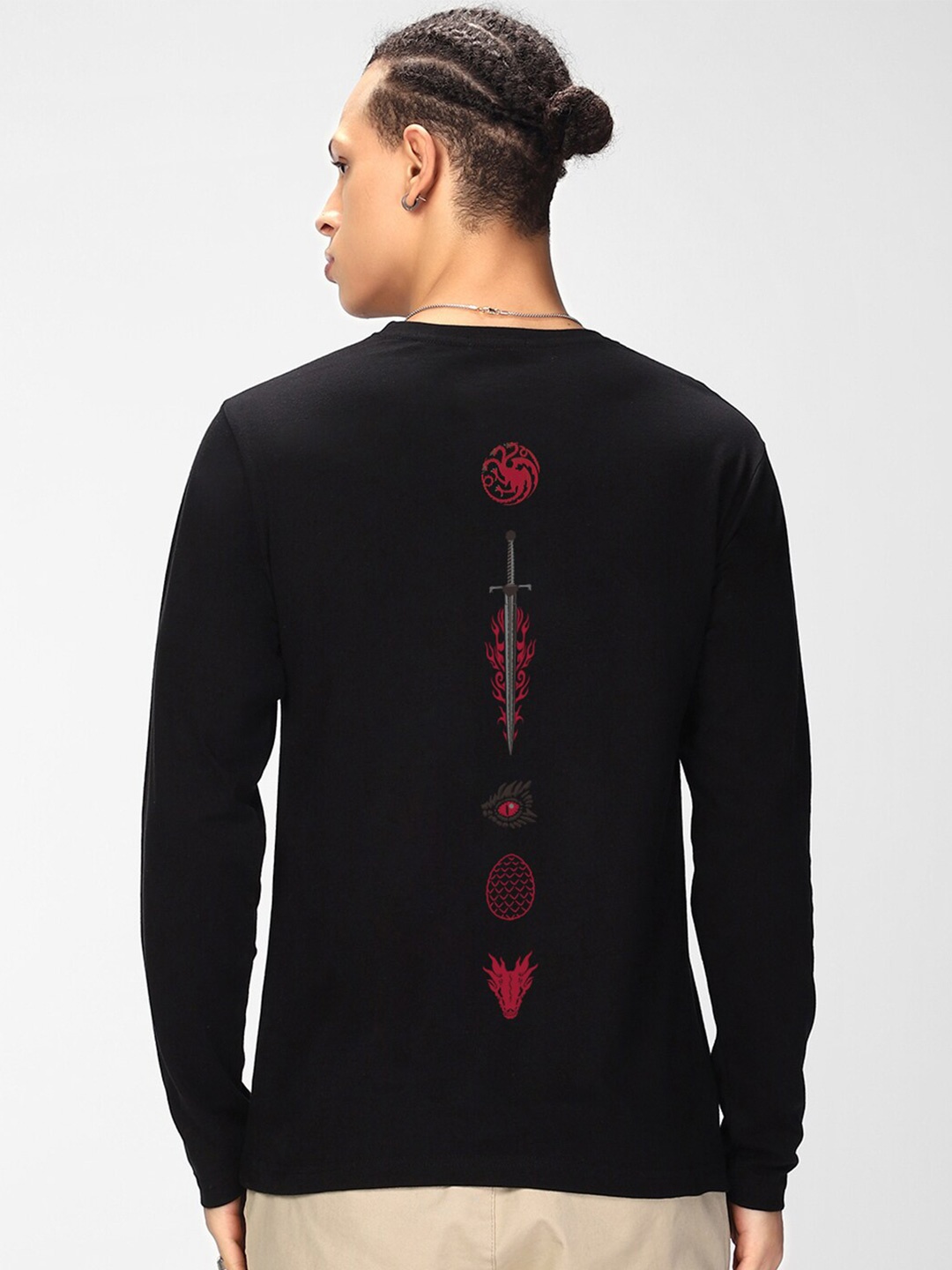 

Bewakoof House of the Dragon Merchandise Graphic Printed Pure Cotton T-shirt, Black