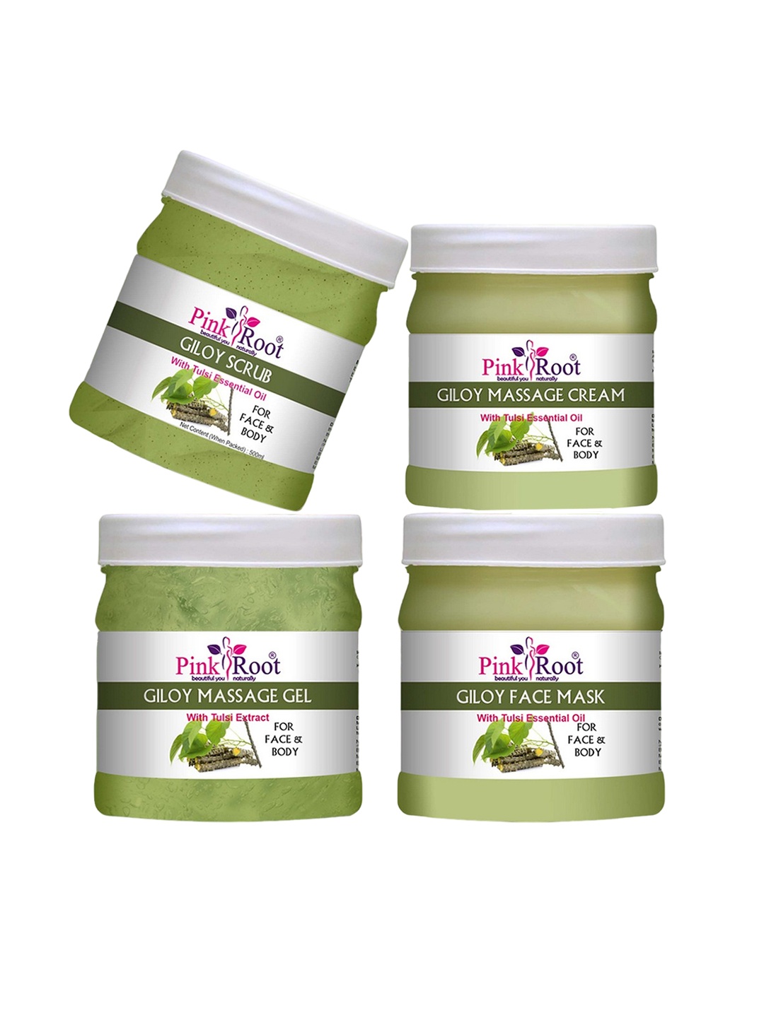 

Pink Root Giloy Eco Facial Kit - 500g Each, Green