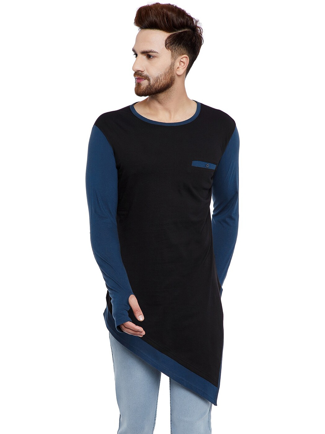 

Hypernation Round Neck Cotton Slim Fit T-shirt, Black