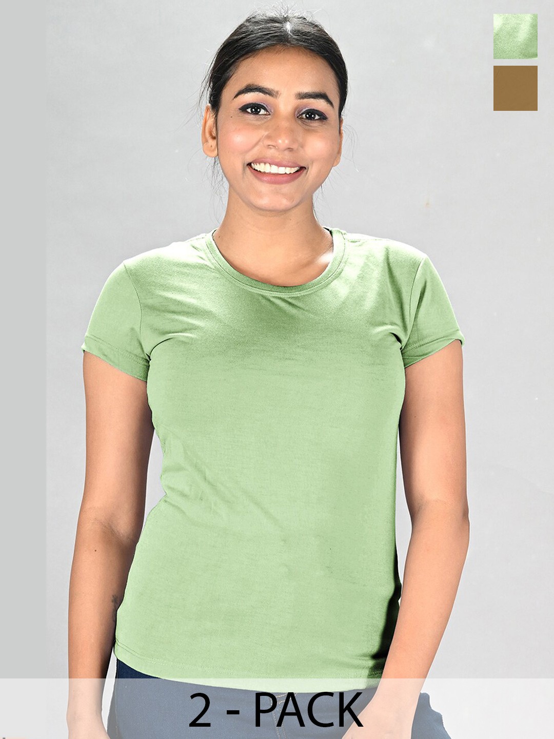

LUX NITRO Pack Of 2 Round Neck T-shirt, Green