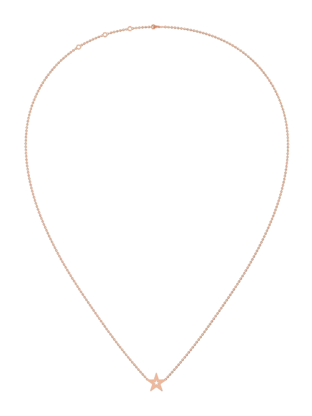 

CANDERE A KALYAN JEWELLERS COMPANY 18KT (750) Rose Gold Pendant With Chain-1.71 gm