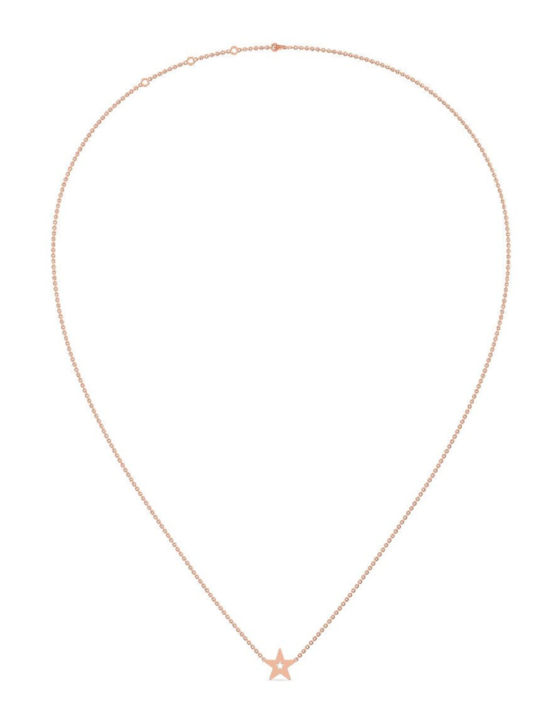 

CANDERE A KALYAN JEWELLERS COMPANY 14KT (585) Rose Gold Pendant With Chain-1.45 gm