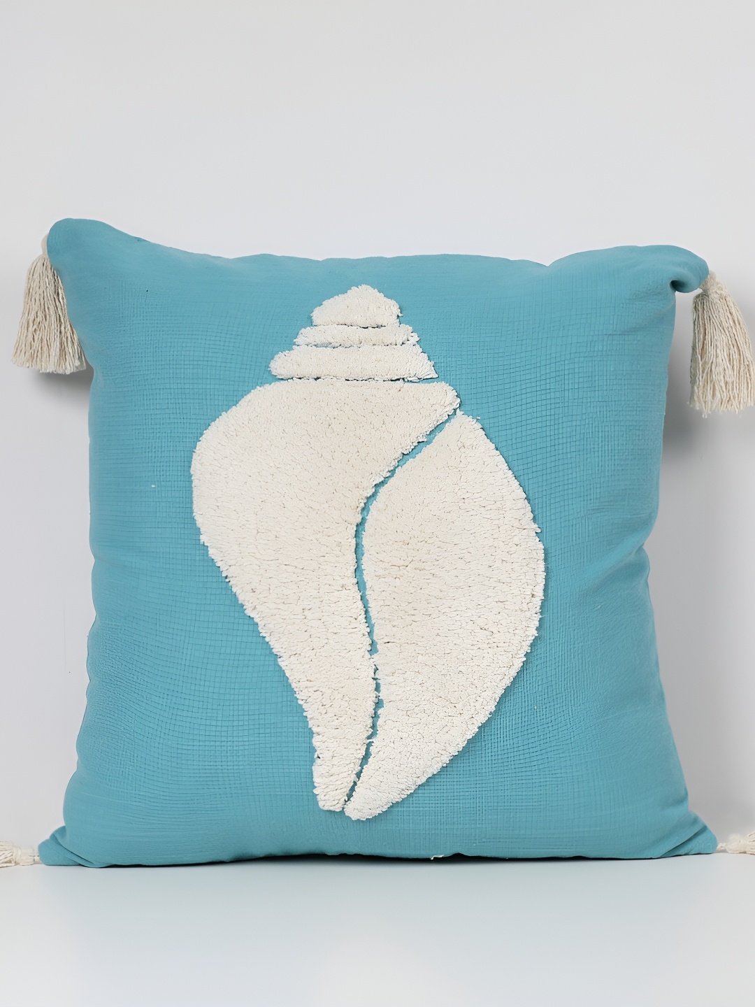 

House of Harkaari Blue & Beige Quirky Cotton Square Cushion Covers