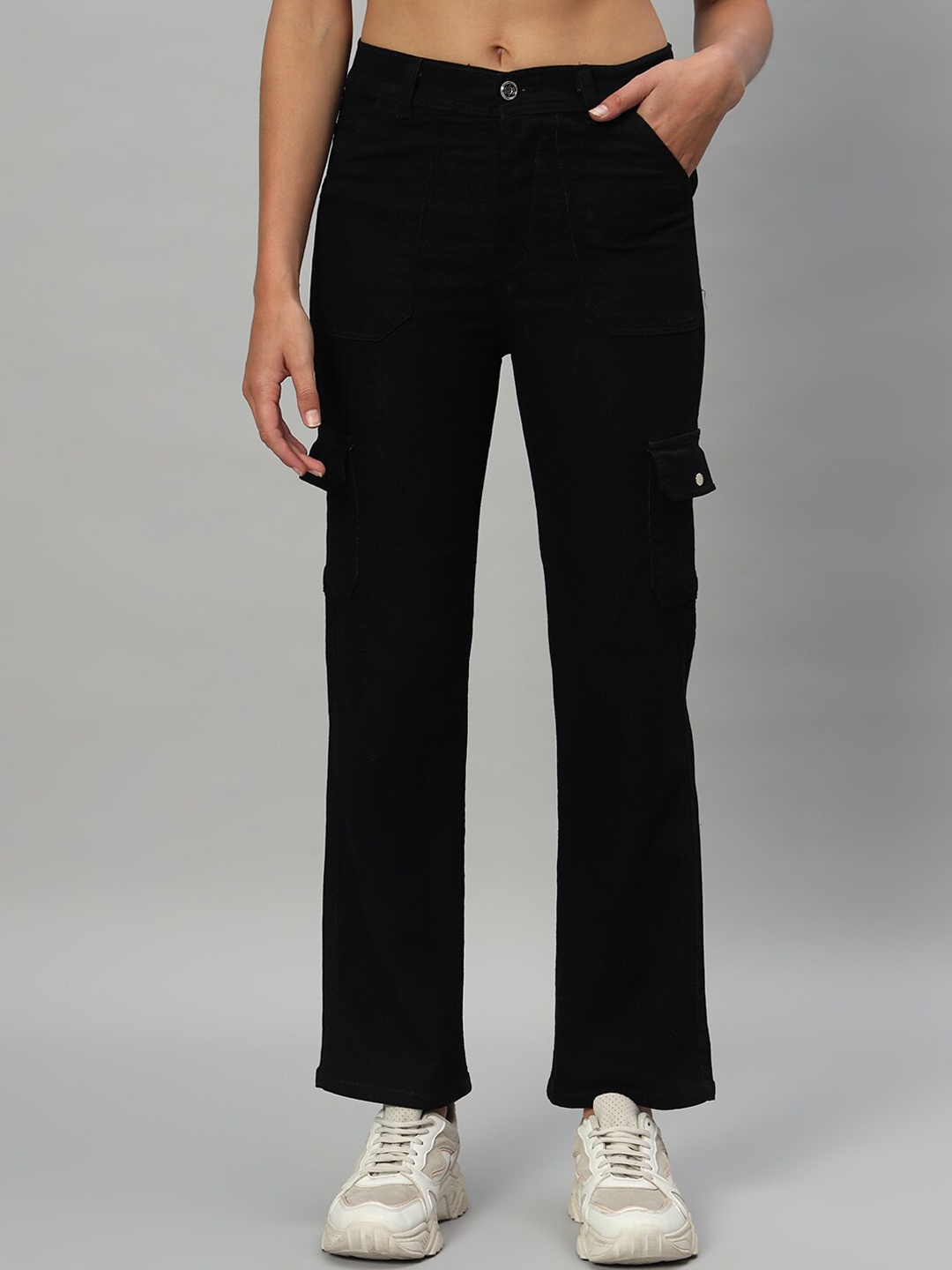 

Chemistry Women Classic Wide Leg High-Rise Clean Look Stretchable Jeans, Black
