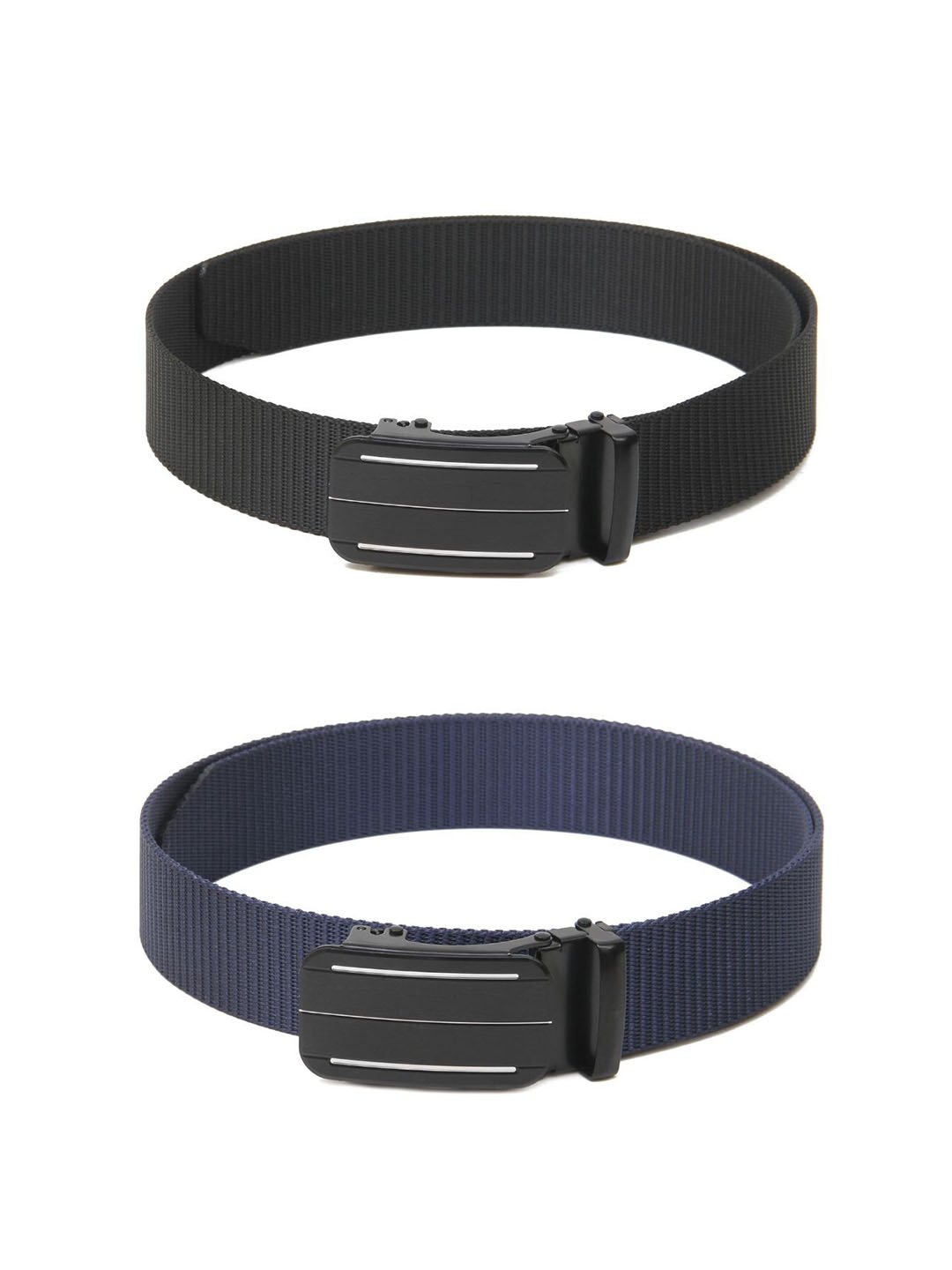 

Calvadoss Boys Set Of 2 Textured Belts, Black