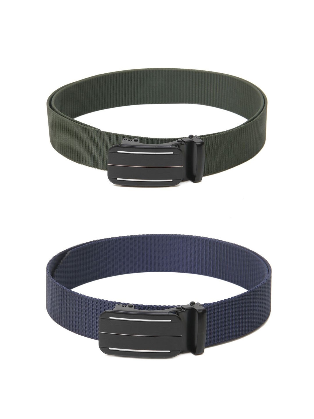 

Calvadoss Boys Set Of 2 Textured Belts, Green