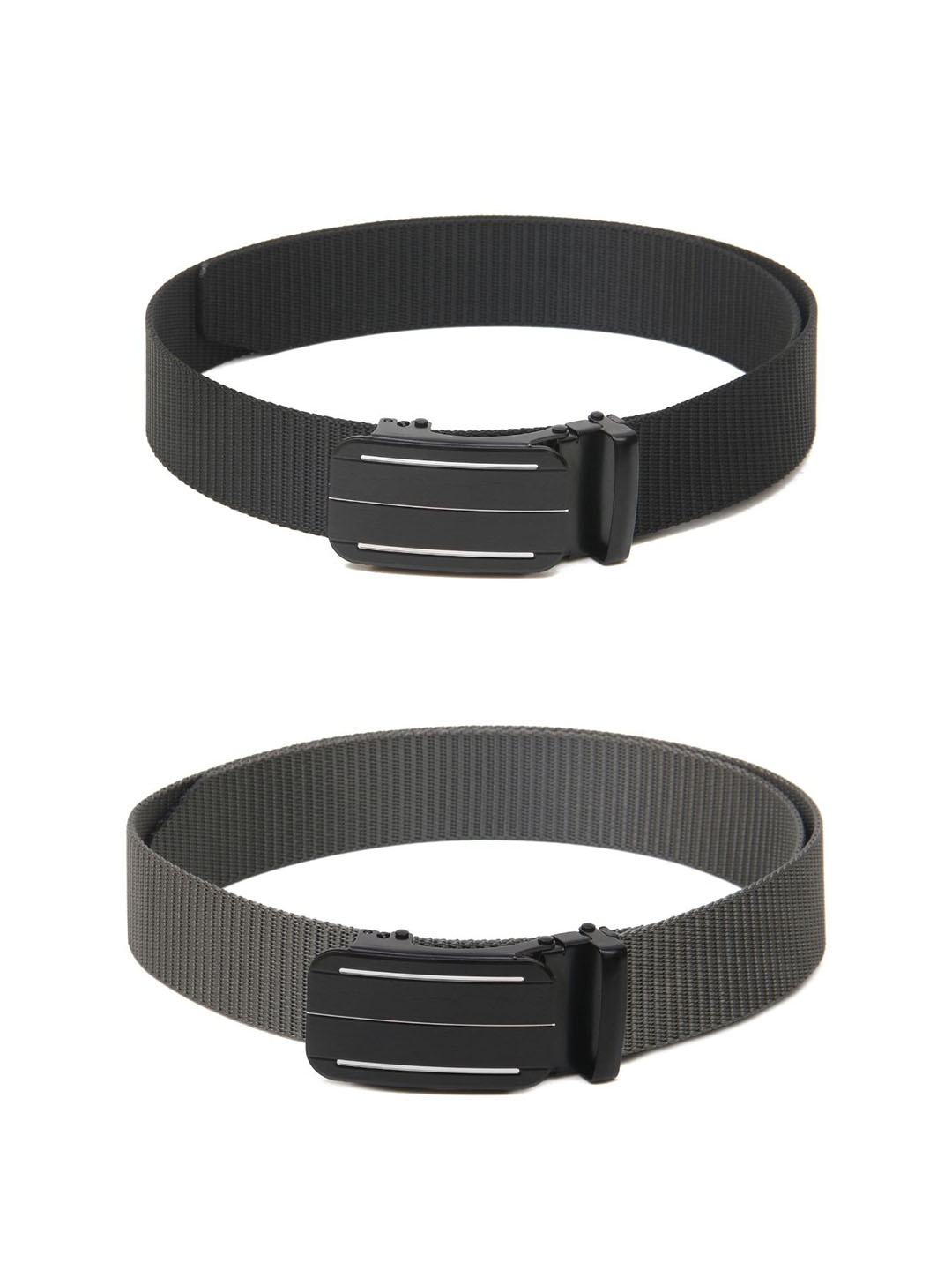 

Calvadoss Boys Set Of 2 Textured Belts, Black