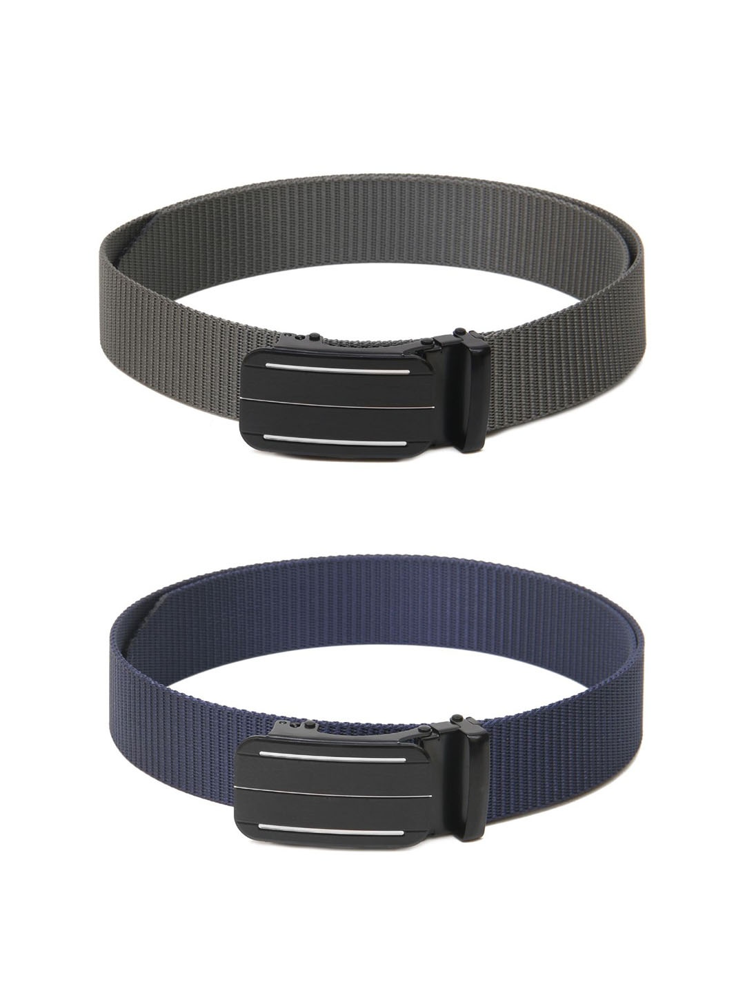 

Calvadoss Boys Set of 2 Textured Belts, Grey