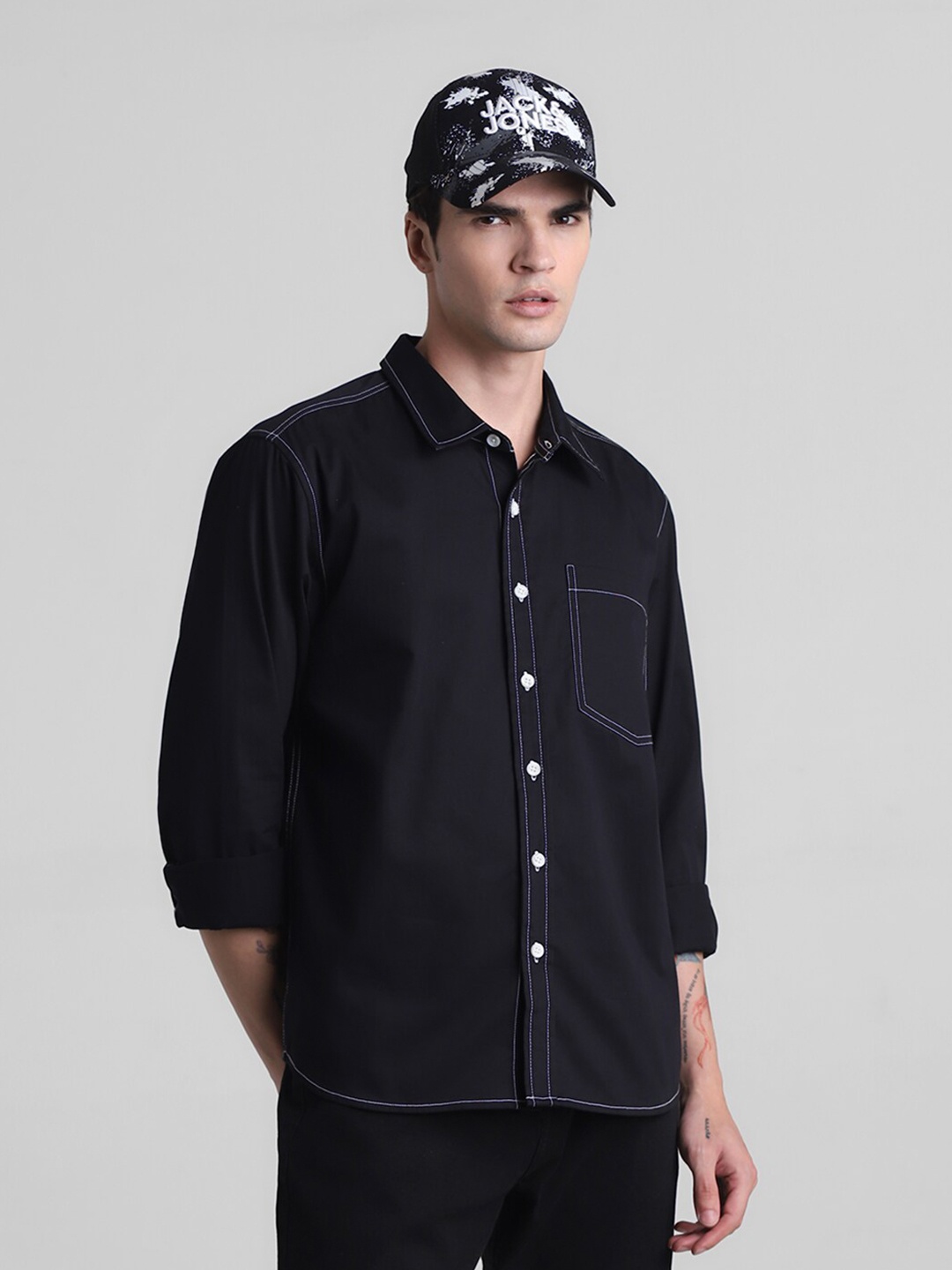 

Jack & Jones Pure Cotton Oversized Shirt, Black