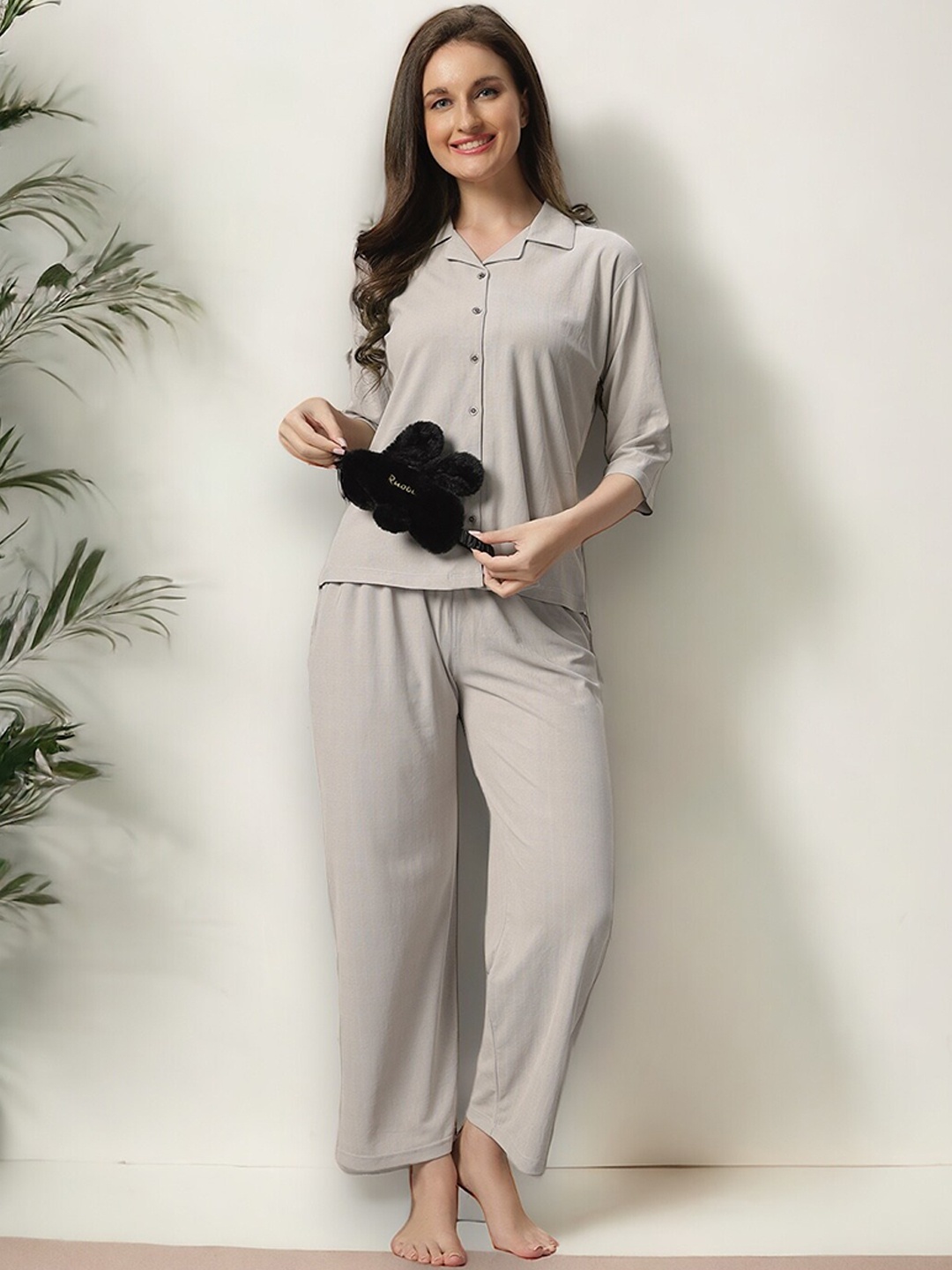 

HotGown Striped Shirt And Trouser Co-Ords, Grey