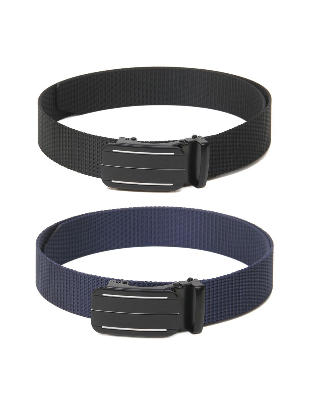 

Calvadoss Women Set of 2 Textured Belts, Black